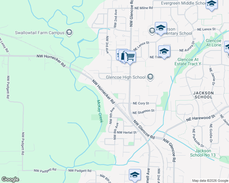 map of restaurants, bars, coffee shops, grocery stores, and more near 2151 Northwest 3rd Avenue in Hillsboro