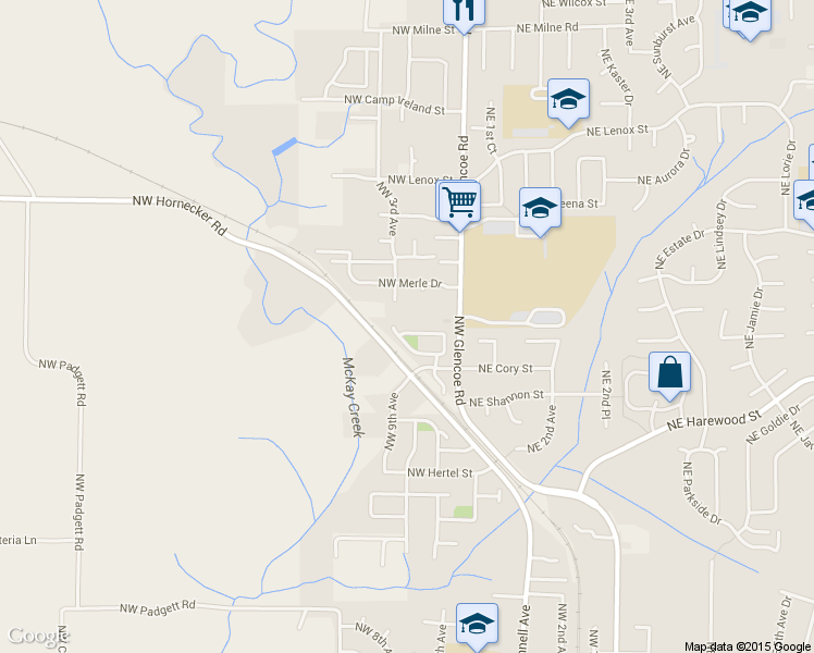 map of restaurants, bars, coffee shops, grocery stores, and more near 287 Northwest Glencory Street in Hillsboro