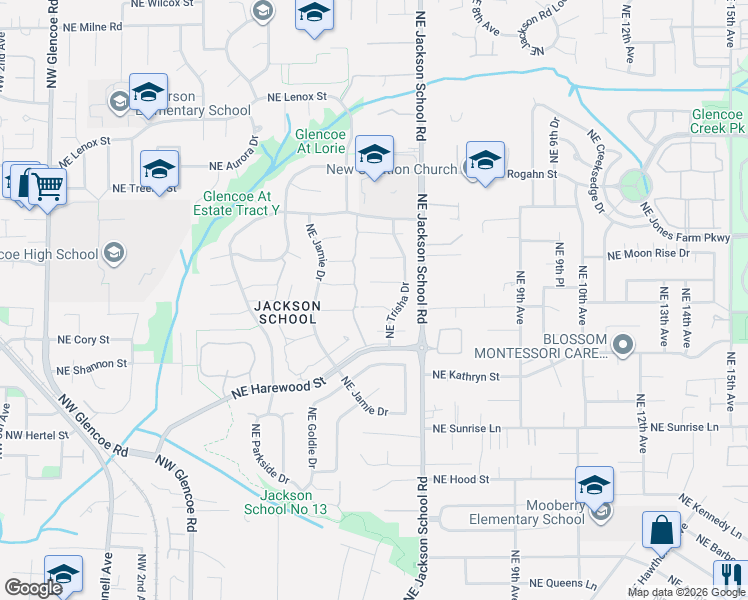 map of restaurants, bars, coffee shops, grocery stores, and more near 671 Northeast Maryann Court in Hillsboro