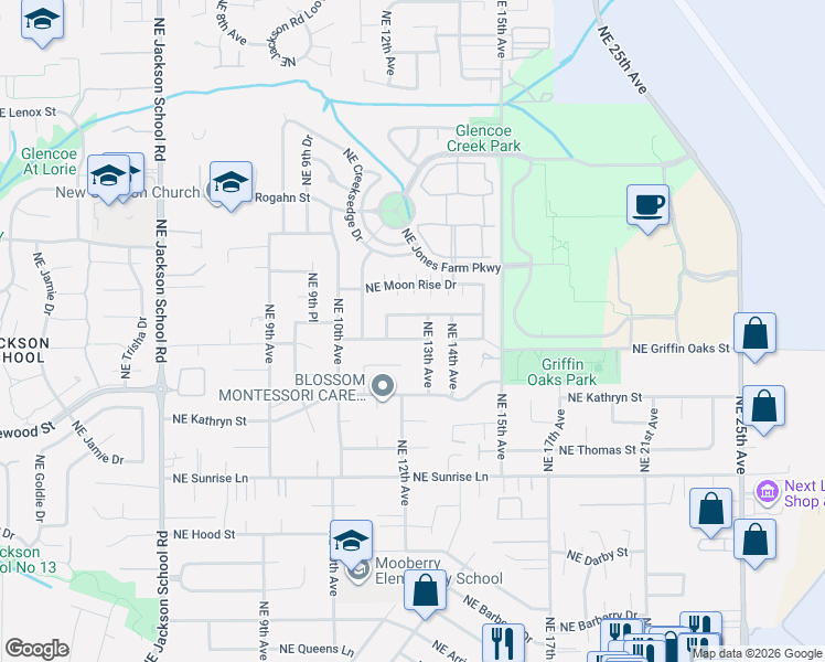 map of restaurants, bars, coffee shops, grocery stores, and more near 1223 Northeast 11th Court in Hillsboro