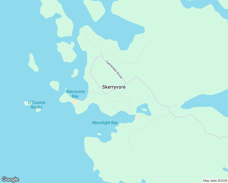 map of restaurants, bars, coffee shops, grocery stores, and more near Windcliffe Drive in Parry Sound District