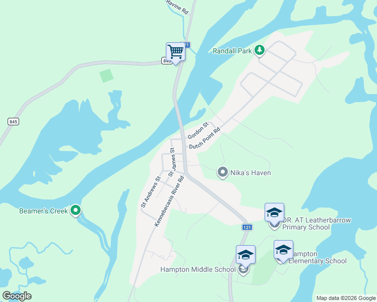 map of restaurants, bars, coffee shops, grocery stores, and more near in Hampton