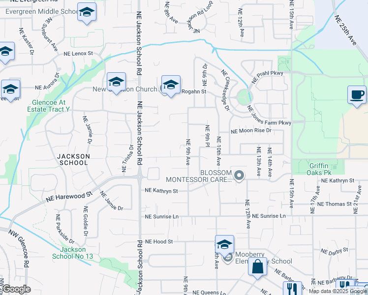 map of restaurants, bars, coffee shops, grocery stores, and more near 2356 Northeast 9th Avenue in Hillsboro