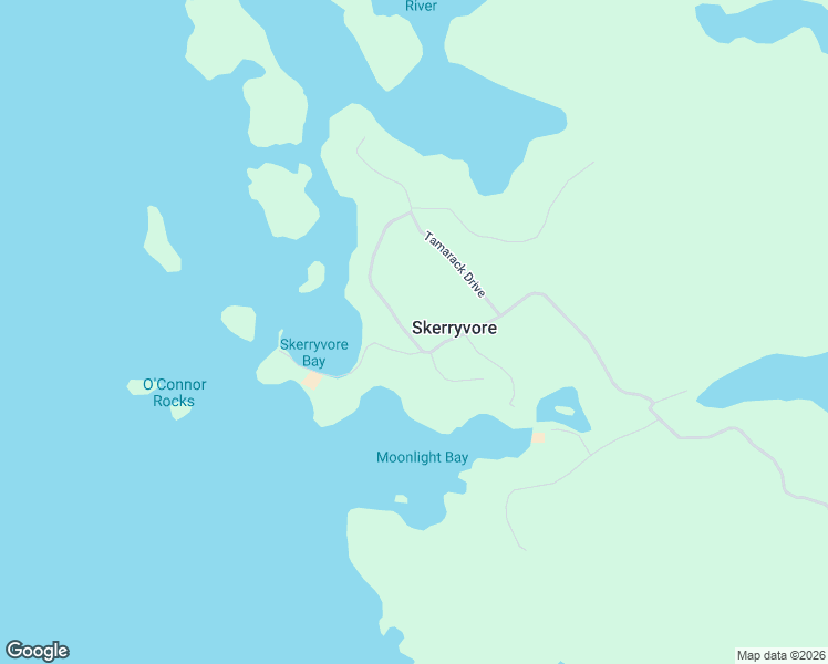 map of restaurants, bars, coffee shops, grocery stores, and more near Windcliffe Drive in Parry Sound District