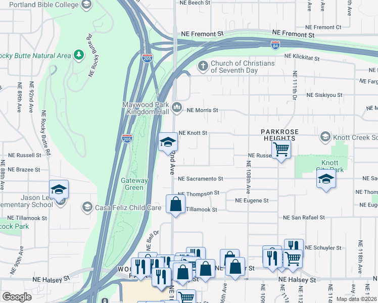 map of restaurants, bars, coffee shops, grocery stores, and more near in Portland