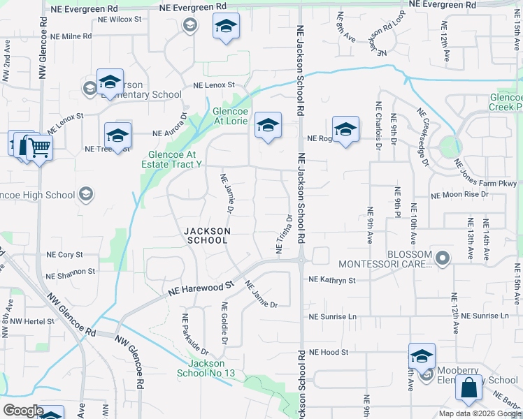map of restaurants, bars, coffee shops, grocery stores, and more near 664 Northeast Regan Court in Hillsboro