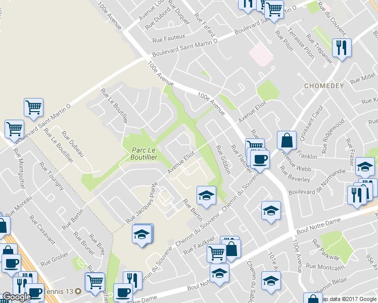 map of restaurants, bars, coffee shops, grocery stores, and more near 4862 Rue de Horta in Laval