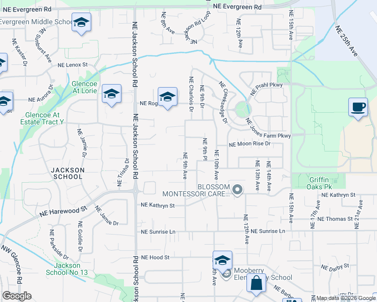 map of restaurants, bars, coffee shops, grocery stores, and more near 2356 Northeast 9th Avenue in Hillsboro