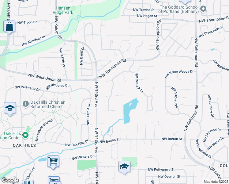 map of restaurants, bars, coffee shops, grocery stores, and more near 14065 Northwest Harvest Lane in Portland