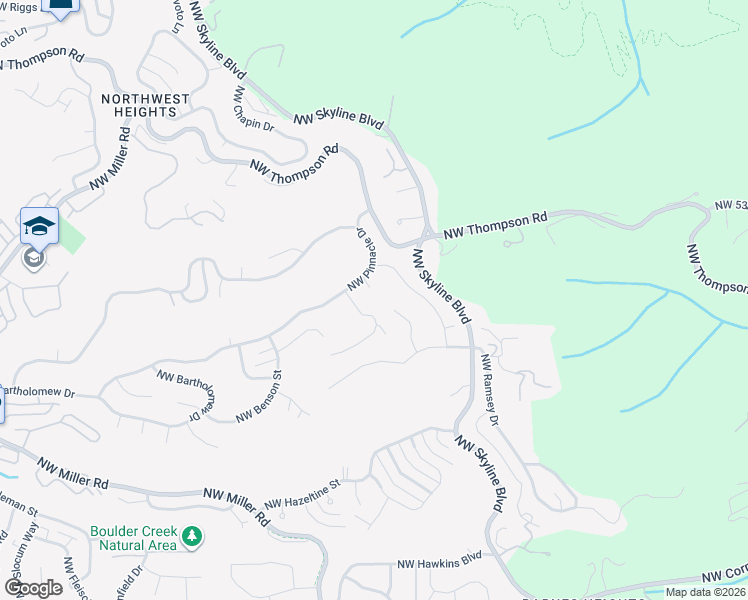 map of restaurants, bars, coffee shops, grocery stores, and more near 8408 Northwest Pinnacle Court in Portland
