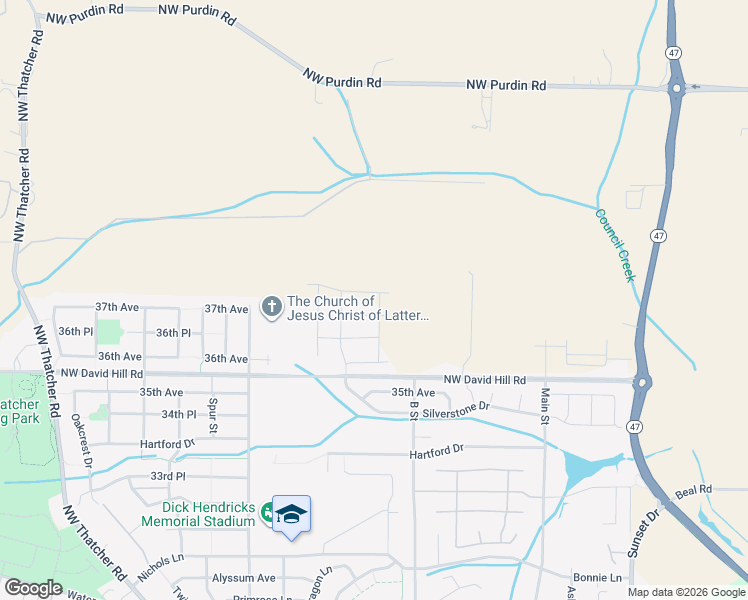 map of restaurants, bars, coffee shops, grocery stores, and more near 2603 Northwest Highway 47 in Forest Grove