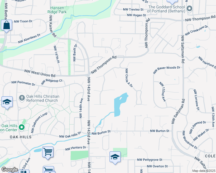 map of restaurants, bars, coffee shops, grocery stores, and more near 14065 Northwest Harvest Lane in Portland
