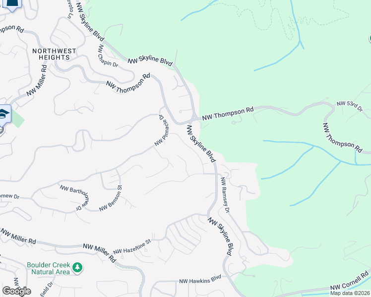map of restaurants, bars, coffee shops, grocery stores, and more near 2709 Northwest 81st Place in Portland