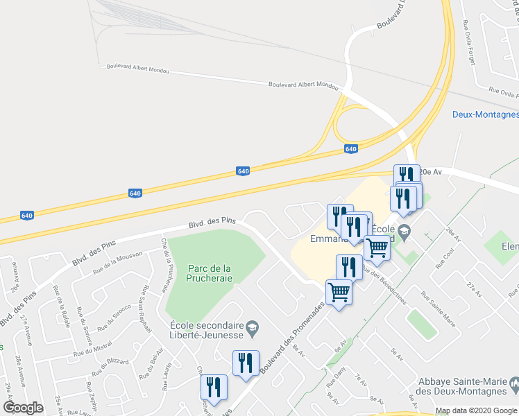 map of restaurants, bars, coffee shops, grocery stores, and more near 2283 Rue de La Salamandre in Sainte-Marthe-sur-le-Lac