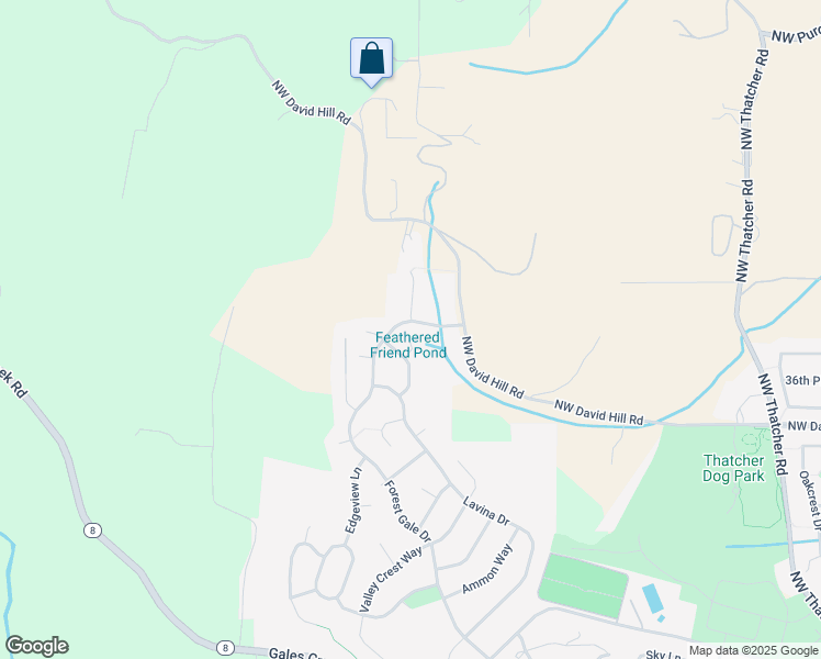 map of restaurants, bars, coffee shops, grocery stores, and more near 3655 Forest Gale Drive in Forest Grove