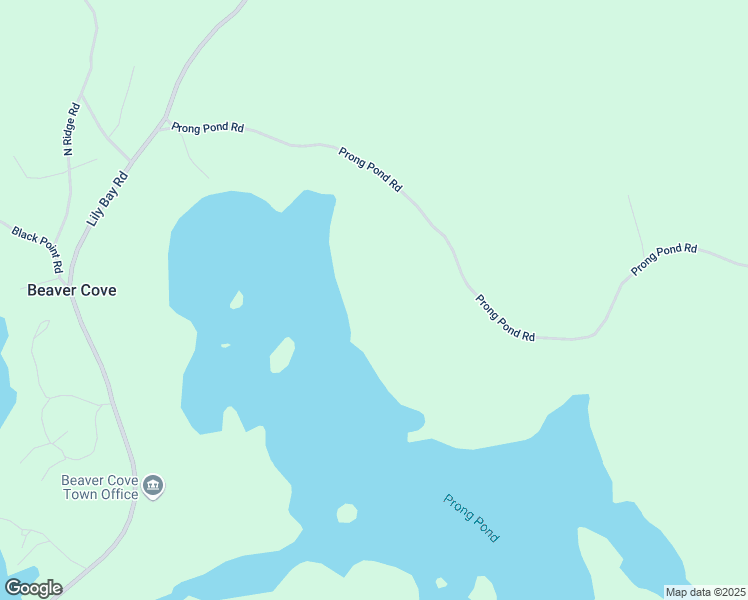 map of restaurants, bars, coffee shops, grocery stores, and more near Prong Pond Road in Beaver Cove