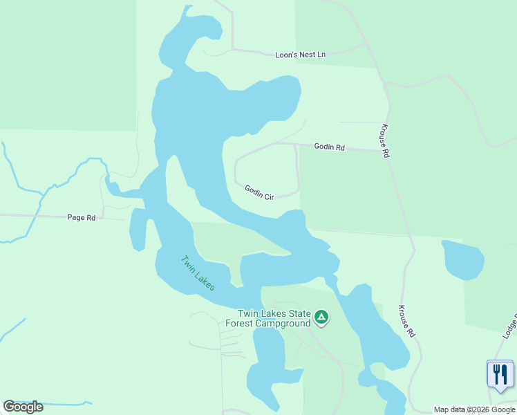 map of restaurants, bars, coffee shops, grocery stores, and more near 9748 Godin Circle in Cheboygan