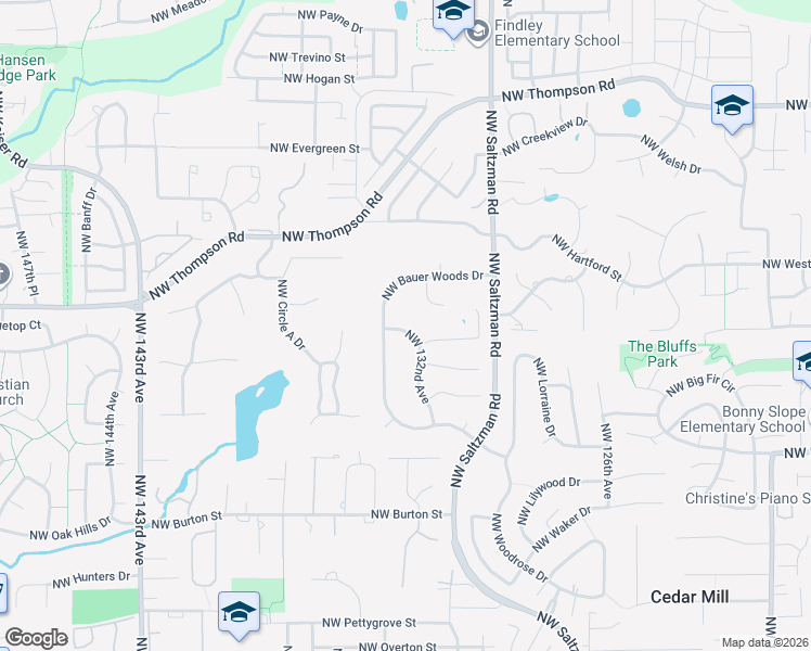 map of restaurants, bars, coffee shops, grocery stores, and more near 3055 Northwest 132nd Avenue in Portland
