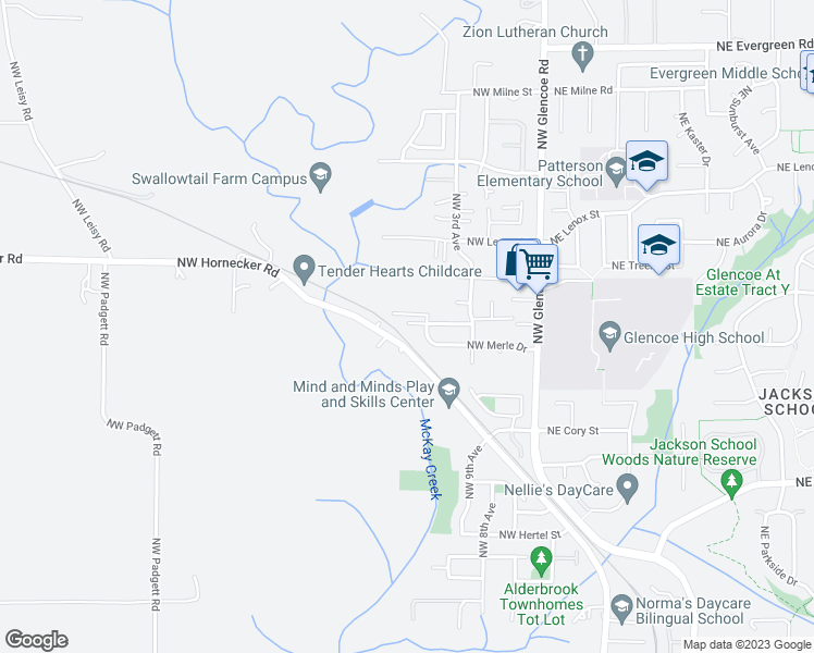 map of restaurants, bars, coffee shops, grocery stores, and more near 2468 Northwest 4th Avenue in Hillsboro