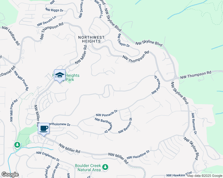 map of restaurants, bars, coffee shops, grocery stores, and more near 2640 Northwest Birkendene Street in Portland