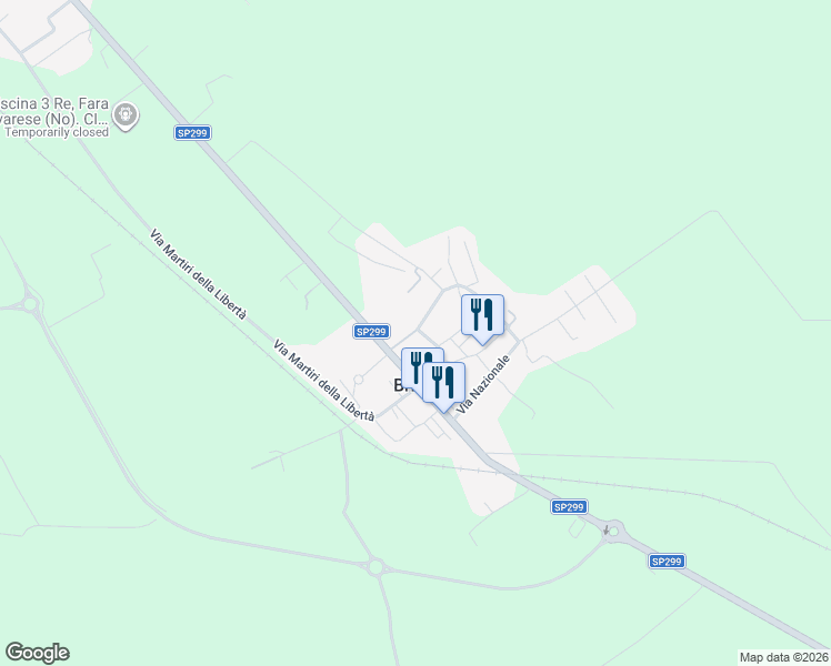 map of restaurants, bars, coffee shops, grocery stores, and more near 9 Via Filippo Tornielli in Briona