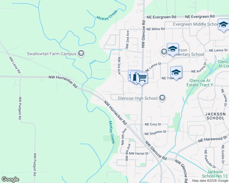 map of restaurants, bars, coffee shops, grocery stores, and more near 2533 Northwest 4th Avenue in Hillsboro