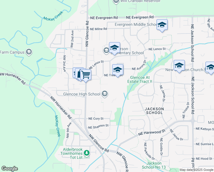 map of restaurants, bars, coffee shops, grocery stores, and more near 2700 Northwest Glencoe Road in Hillsboro