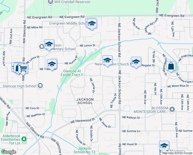 map of restaurants, bars, coffee shops, grocery stores, and more near 628 Northeast Estate Drive in Hillsboro