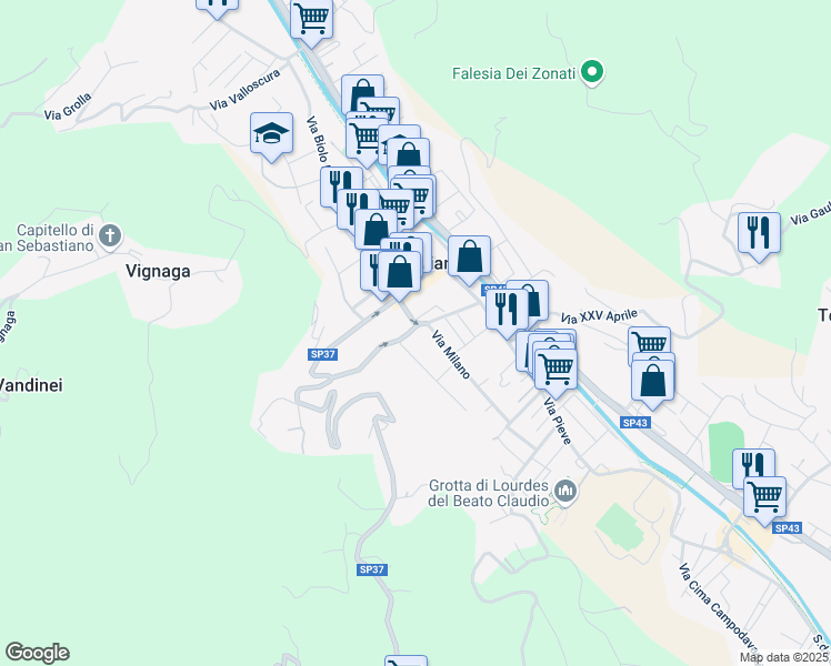 map of restaurants, bars, coffee shops, grocery stores, and more near 6 Piazza Garzara Molon in Chiampo