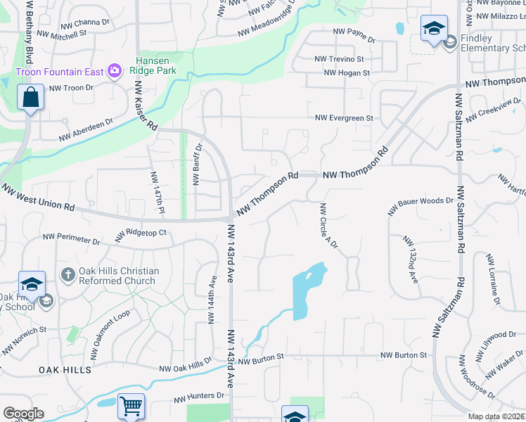 map of restaurants, bars, coffee shops, grocery stores, and more near 3175 Northwest Linmere Drive in Portland