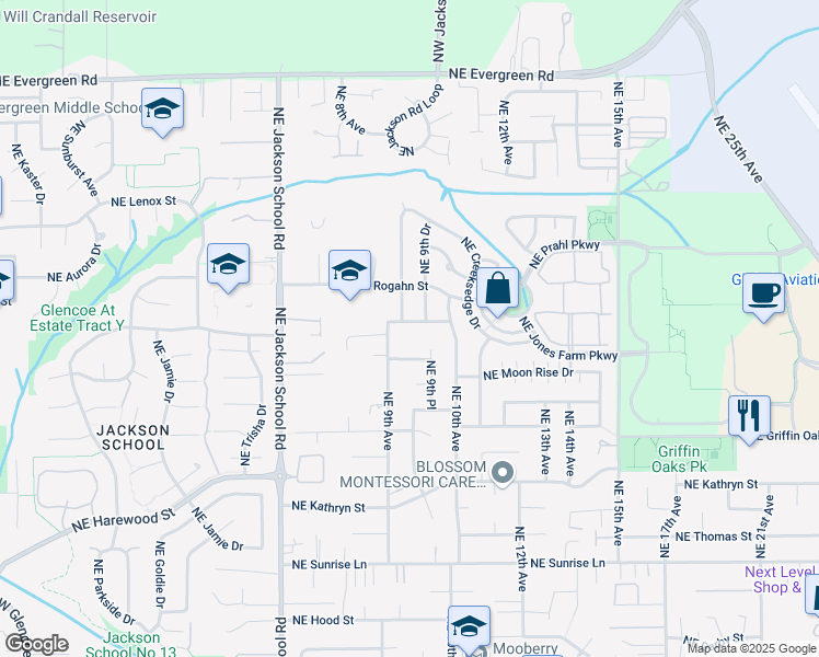map of restaurants, bars, coffee shops, grocery stores, and more near 934 Northeast Simmental Street in Hillsboro