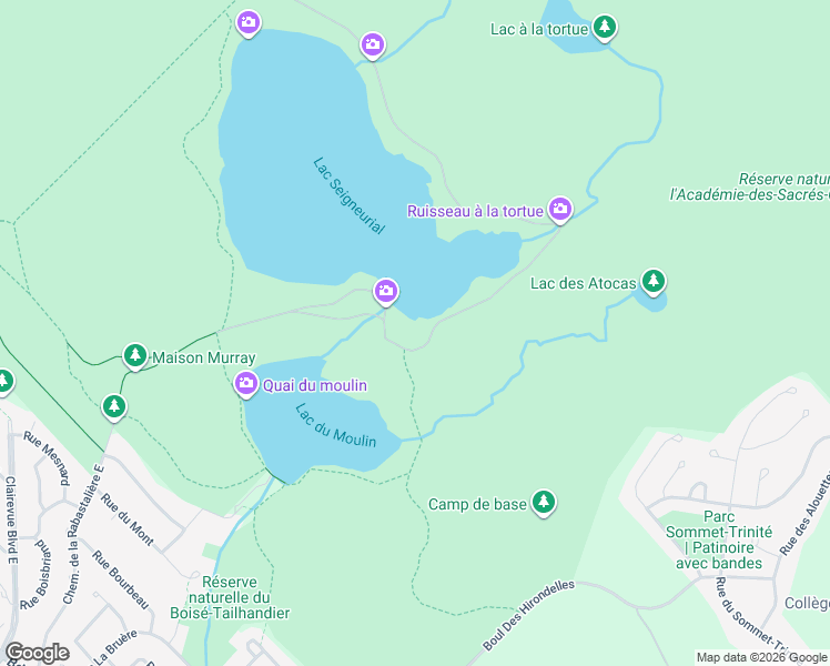 map of restaurants, bars, coffee shops, grocery stores, and more near 870 Chemin du Lac Seigneurial in Saint-Bruno-de-Montarville