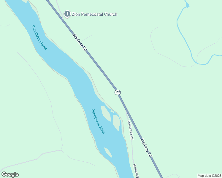 map of restaurants, bars, coffee shops, grocery stores, and more near 205 Medway Road in Mattawamkeag