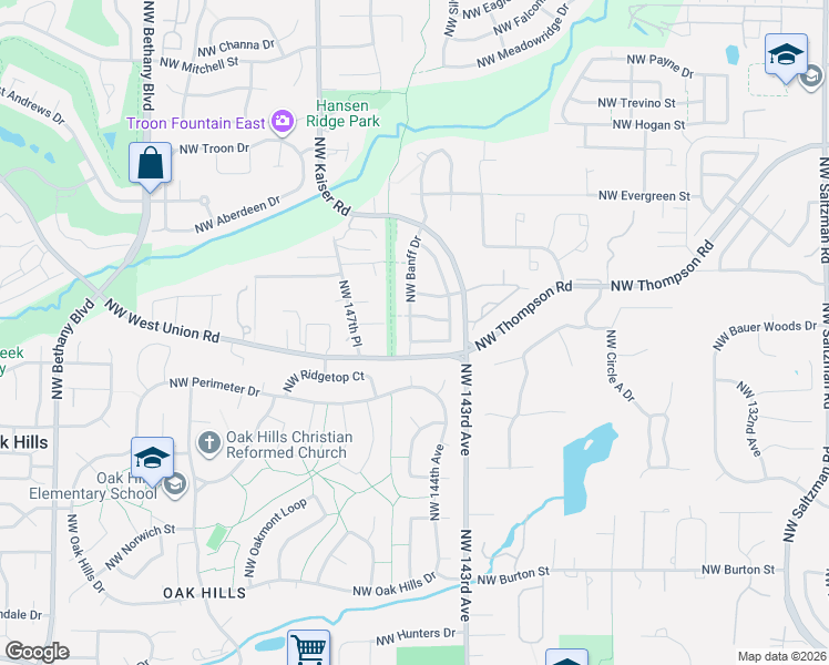 map of restaurants, bars, coffee shops, grocery stores, and more near 14472 Northwest Alta Lane in Portland
