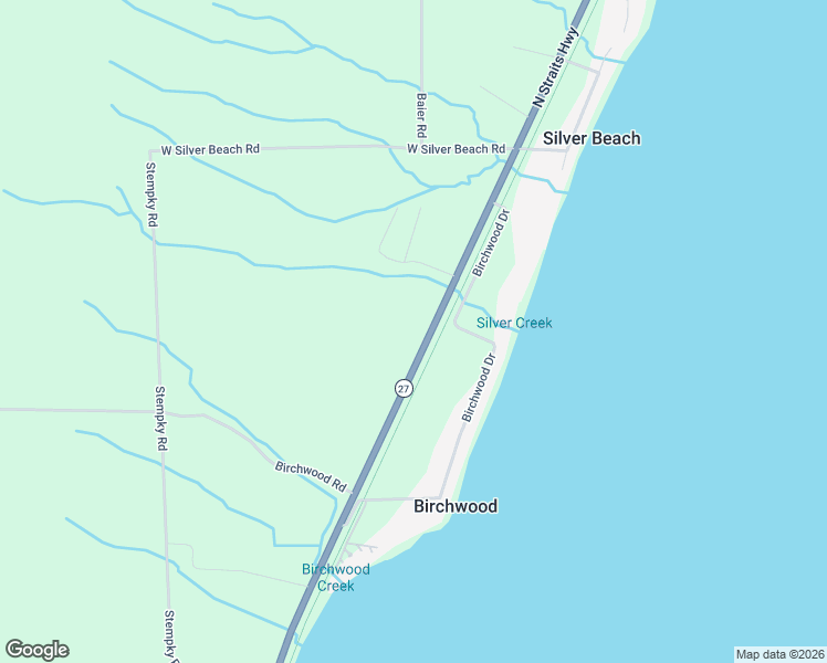 map of restaurants, bars, coffee shops, grocery stores, and more near North Central State Trail in Cheboygan