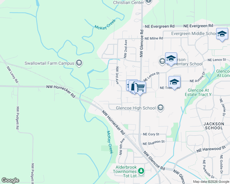 map of restaurants, bars, coffee shops, grocery stores, and more near 368 Northwest Angela Lane in Hillsboro
