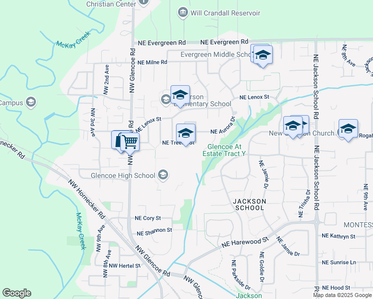 map of restaurants, bars, coffee shops, grocery stores, and more near 2700 Northwest Glencoe Road in Hillsboro
