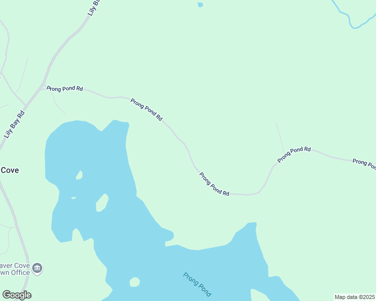 map of restaurants, bars, coffee shops, grocery stores, and more near Prong Pond Road in Beaver Cove
