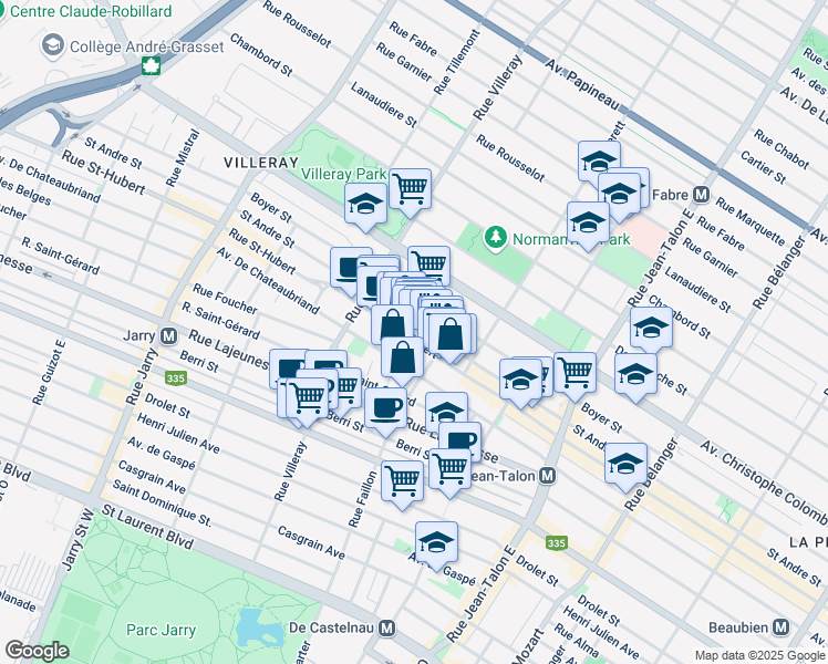 map of restaurants, bars, coffee shops, grocery stores, and more near in 