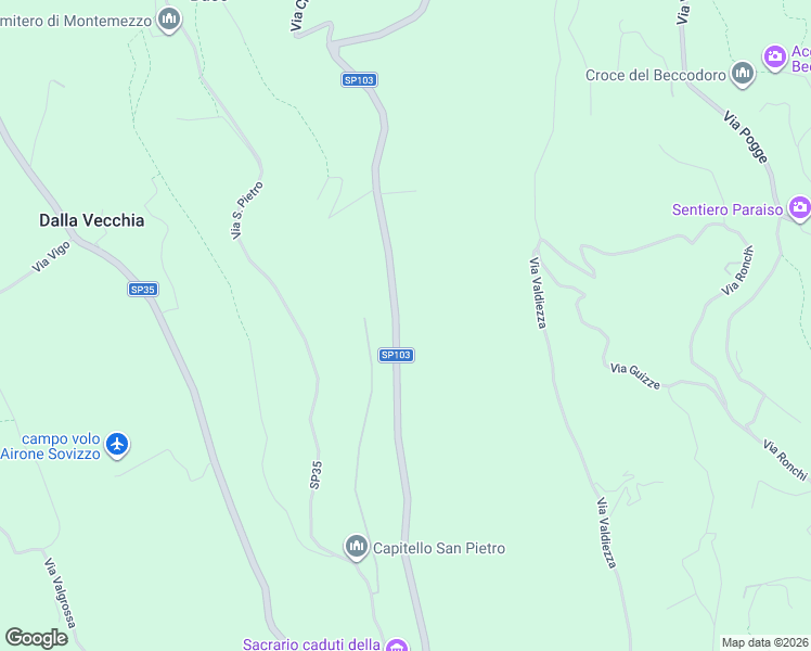map of restaurants, bars, coffee shops, grocery stores, and more near 34 Via Valdiezza in Provincia di Vicenza