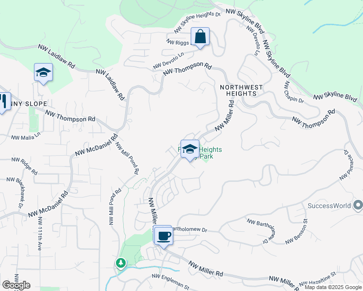 map of restaurants, bars, coffee shops, grocery stores, and more near 10242 Northwest Wilshire Lane in Portland