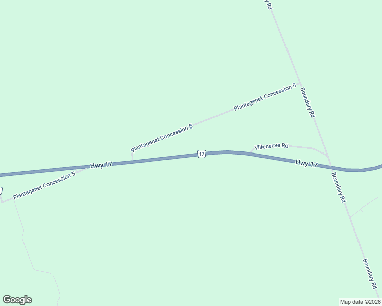 map of restaurants, bars, coffee shops, grocery stores, and more near 5588 County Road 17 in Plantagenet