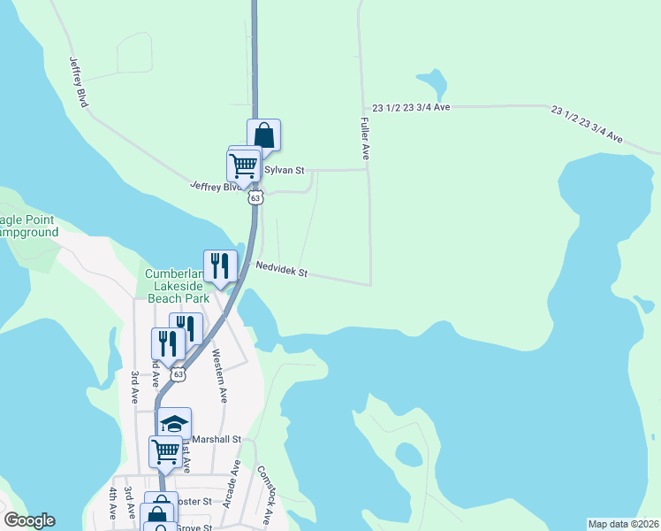 map of restaurants, bars, coffee shops, grocery stores, and more near 890 Nedvidek Street in Cumberland