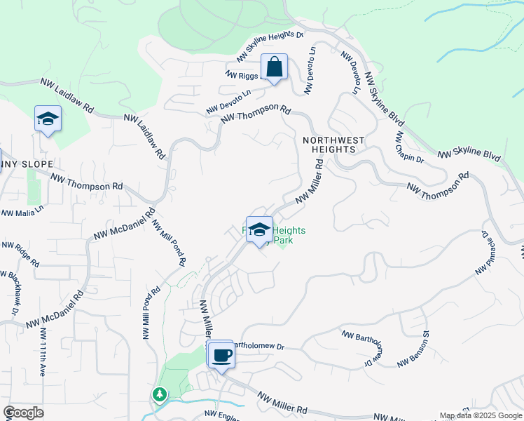 map of restaurants, bars, coffee shops, grocery stores, and more near 2938 Northwest Kennedy Court in Portland