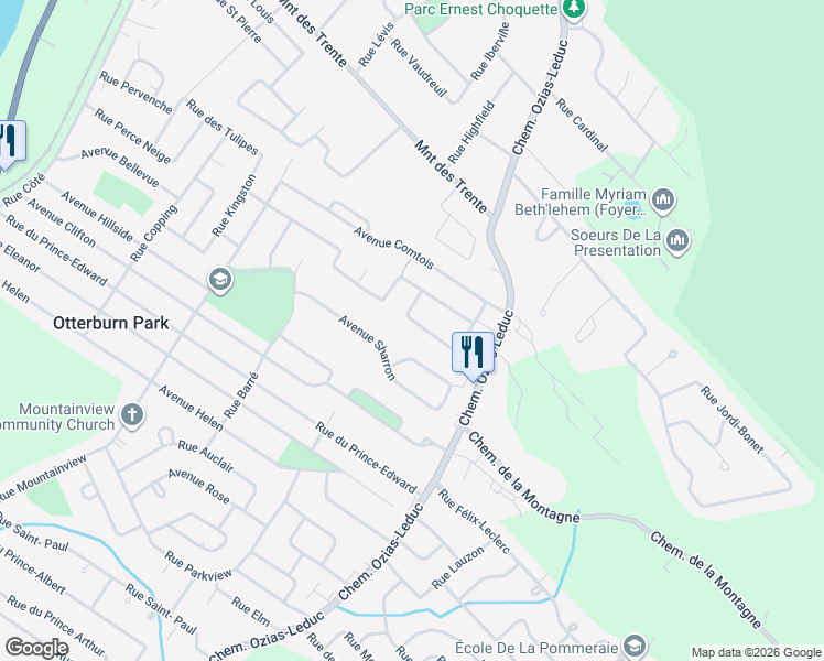 map of restaurants, bars, coffee shops, grocery stores, and more near 426 Rue des Groseilliers in Otterburn Park