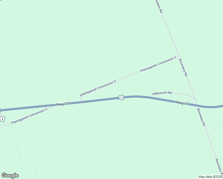 map of restaurants, bars, coffee shops, grocery stores, and more near 5588 County Road 17 in Plantagenet