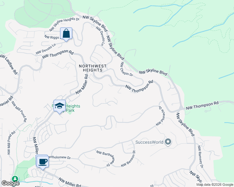 map of restaurants, bars, coffee shops, grocery stores, and more near 3123 Northwest Blue Sky Lane in Portland