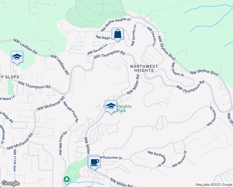 map of restaurants, bars, coffee shops, grocery stores, and more near 2938 Northwest Kennedy Court in Portland