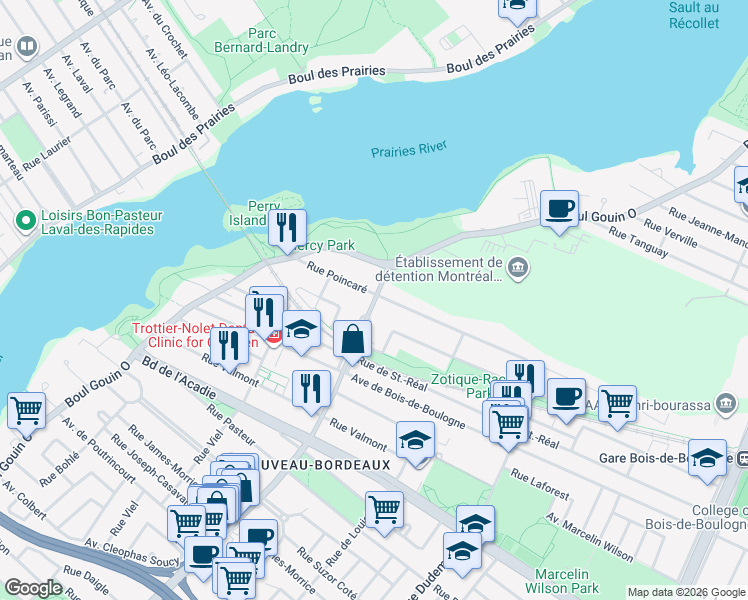 map of restaurants, bars, coffee shops, grocery stores, and more near 1020 Rue de Salaberry in Montreal