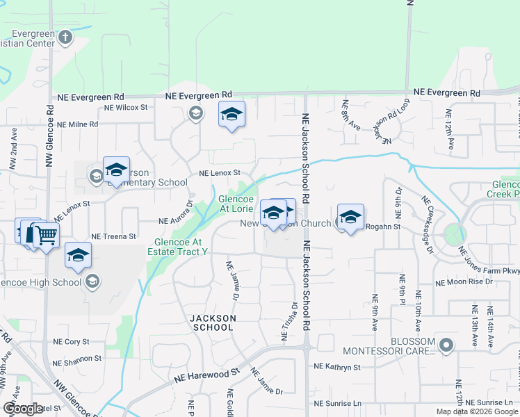 map of restaurants, bars, coffee shops, grocery stores, and more near 675 Northeast Estate Drive in Hillsboro